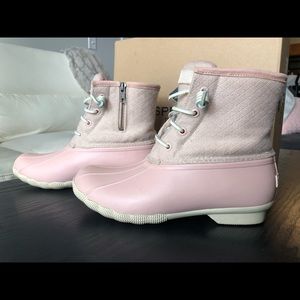 Sperry Saltwater Wool Rain Boots in Rose Dust